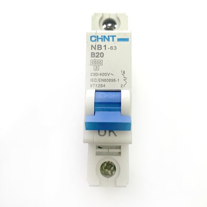Chint NB1-63 971284 B20 20A 20 Amp MCB Circuit Breaker Type B